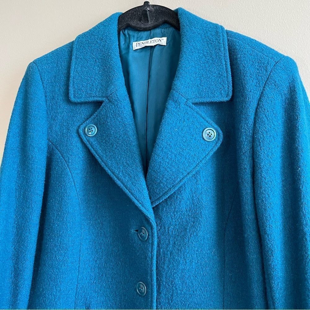 Pendleton Teal Wool Button-Up Jacket - Picture 2 of 11